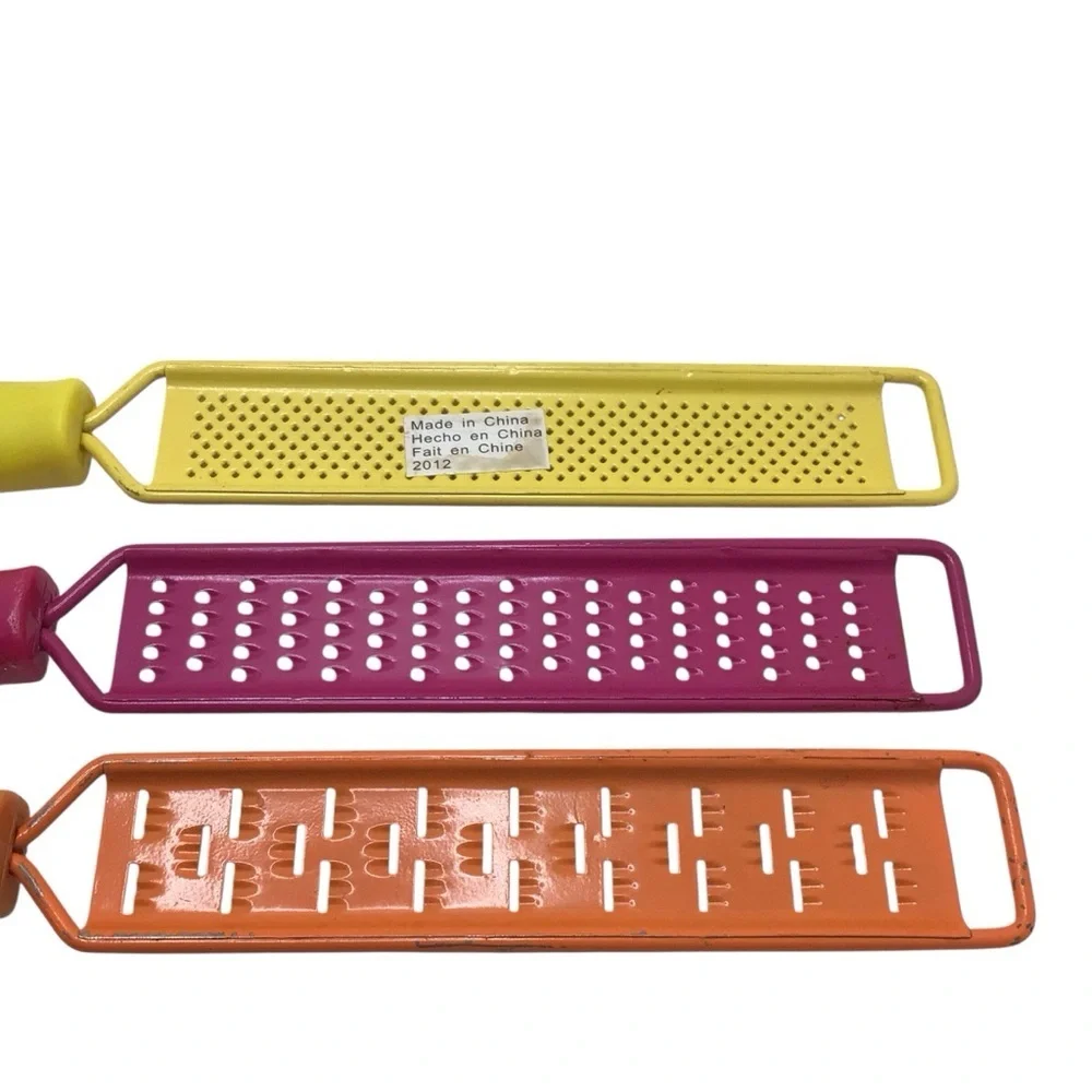 Rare Retro Avon 3pc Colorful Vintage Inspired Stainless Steel Grater Set